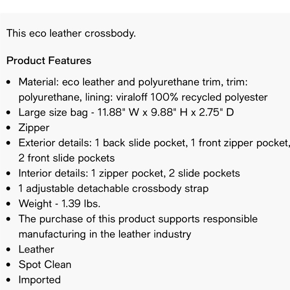 Fossil Large Fiona Tan Leather Crossbody - Picture 3 of 3